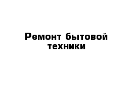 Ремонт бытовой техники